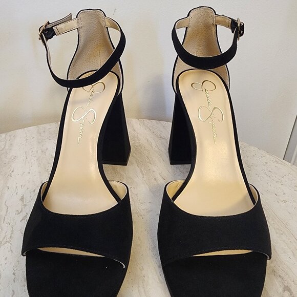 Jessica Simpson Womens Kaliah Ankle-Strap Blo Black Suede from Macy’s - c010 - Picture 4 of 7